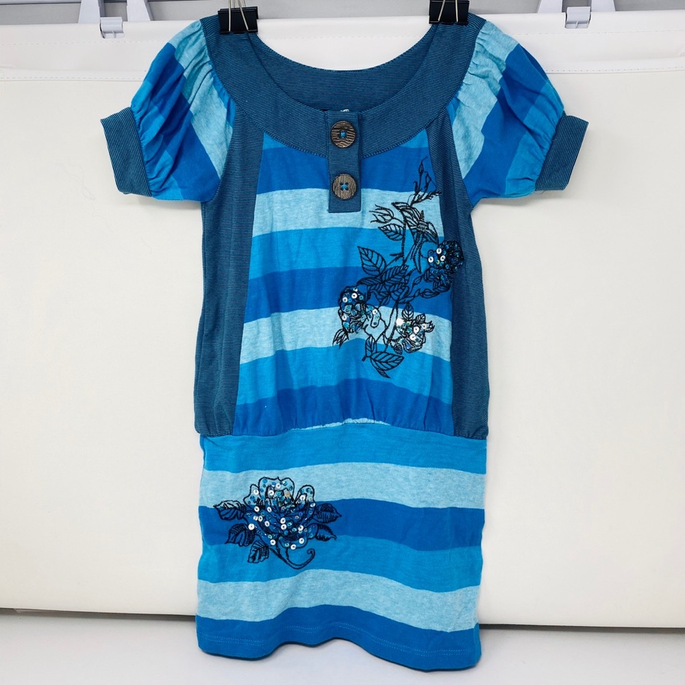 HANNAH BANANA**Blue Embroidered Dress**Age 4 $78
